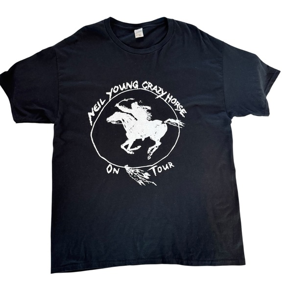 Fruit of the Loom Other - Neil Young Crazy Horse Love Earth Tour TShirt Men’s L Black Graphic Rock Music